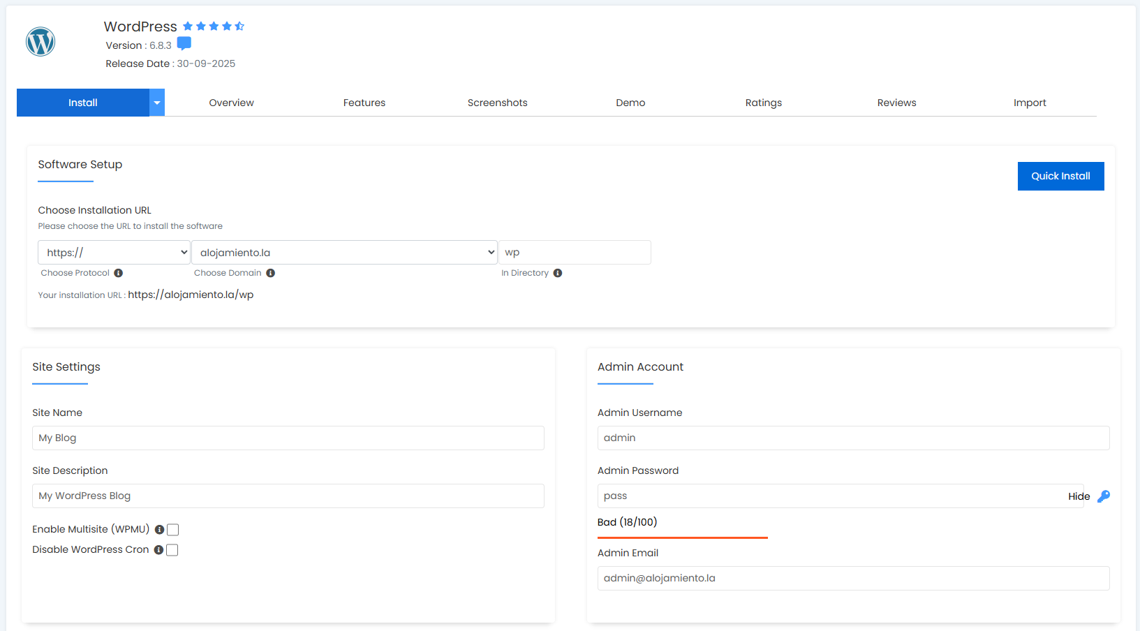 Recuperar acceso a WordPress — Alojamiento LATAM