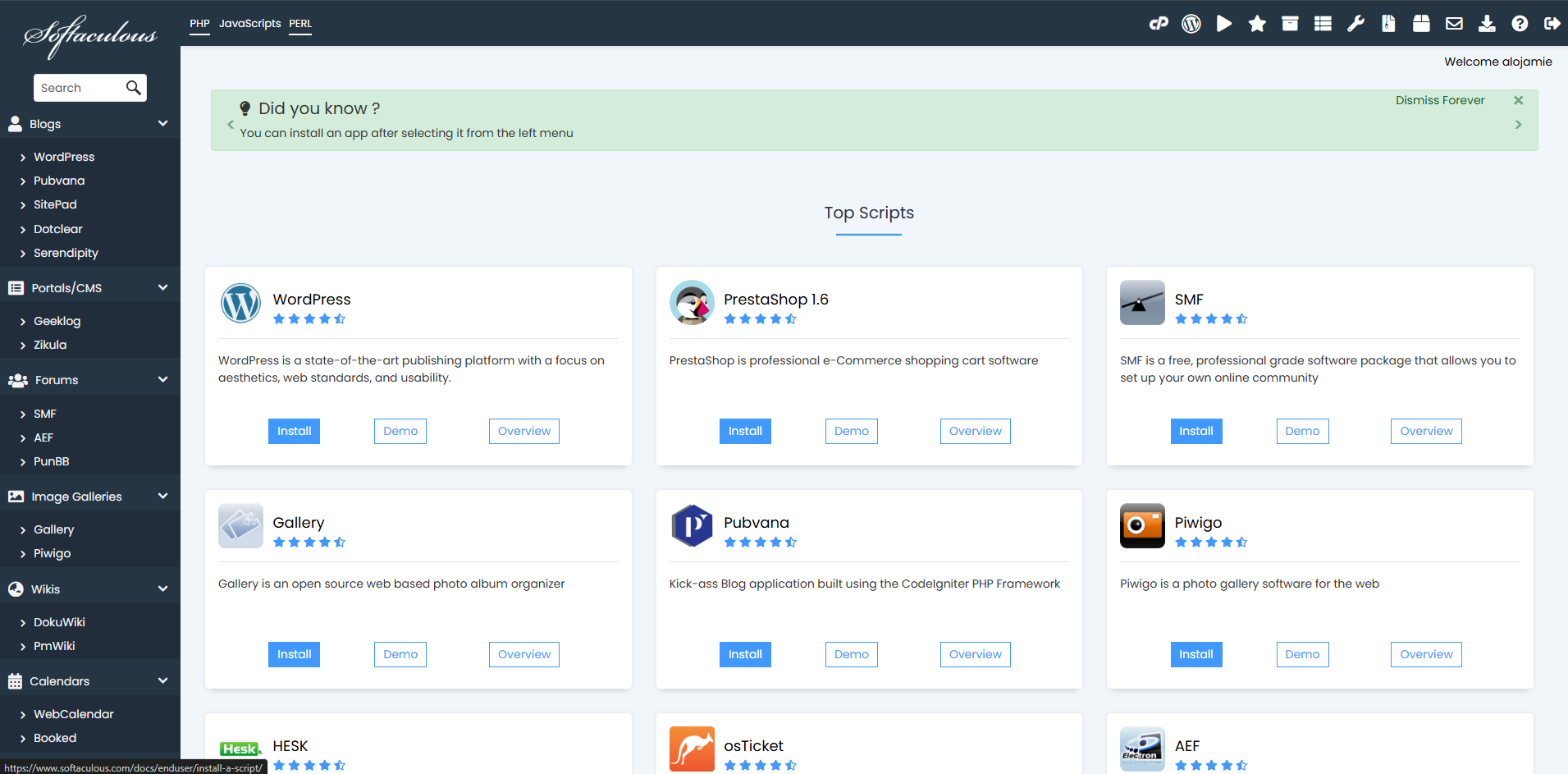 Softaculous en Alojamiento LATAM